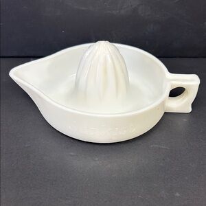 Vintage 6” D  milk glass hand held juicer/reamer by SUNKIST